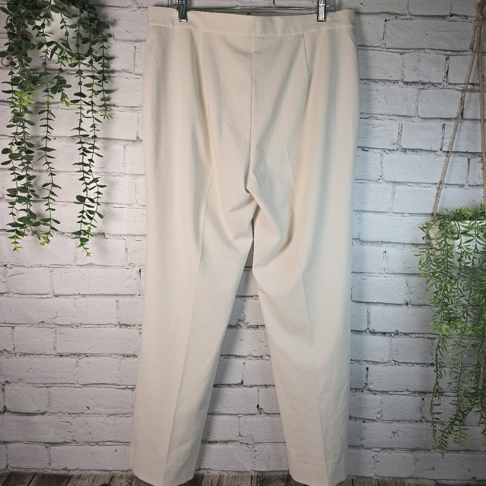 Jones New York Signature Ivory Dress Pants Lined Wide Leg Luxury Womens 14 Euc - Picture 4 of 6